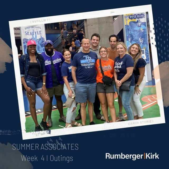 We've been keeping our summer associates busy with work, but we also like to spend time out of the office getting to know them. Week 4 included a Tampa Bay Rays game, an Orlando City Soccer game and a Summer Associate Celebration in Miami. Read all about it on the RK Summer Associate blog. Click on link in profile. #RKSummerAssociates #SummerAssociateProgram #SummerAssociates