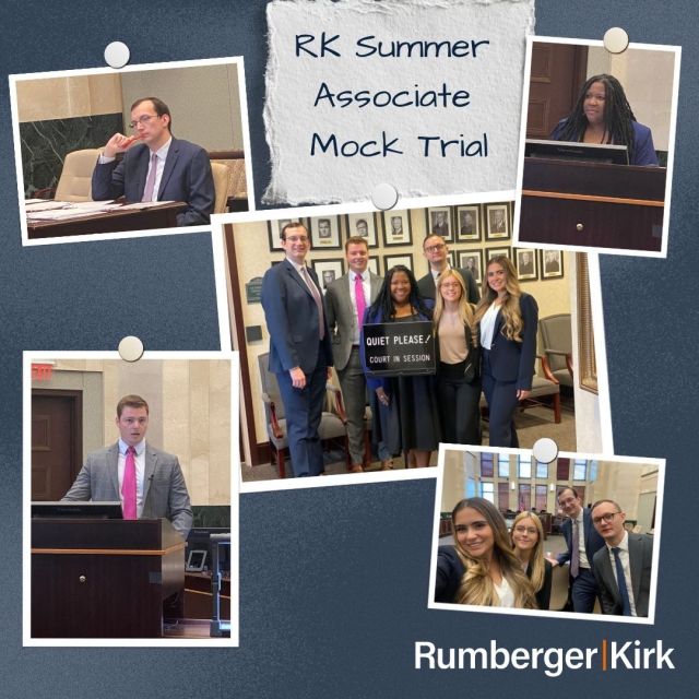 That's a wrap! Farewell to our summer associates who competed in a mock trial earlier this week and did fantastic. This year the mock trial was held at the Orange County Courthouse. Congratulations to Renee Duffy in our Tampa office for being named "Best Advocate" and to Katherine Becerra in Miami for winning the writing competition. Learn more about their experiences at: Rumberger.com/summer-associate/blog or click on the link in profile.

#RKSummerAssociates #SummerAssociates #RumbergerKirk #FutureLawyers #LawStudents @miamilawschool @fsucollegeoflaw @fiu_law @stetsonlawschool @alabamalaw